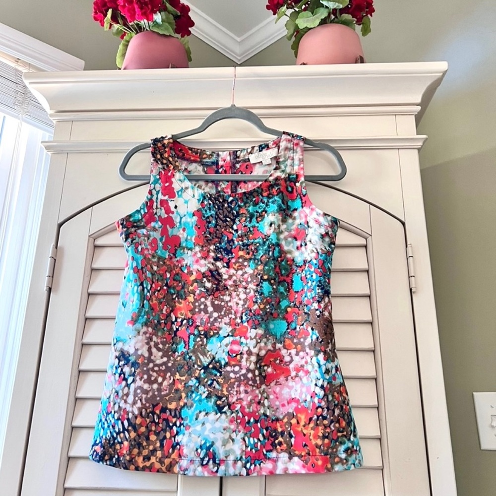 NWOT Olive & Oak XS Bright Boho Button Back Tank Top